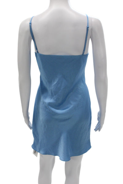 Wilfred Women Blue V-Neck Sleeveless Slip Dress Knee Length Size M