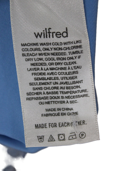 Wilfred Women Blue V-Neck Sleeveless Slip Dress Knee Length Size M