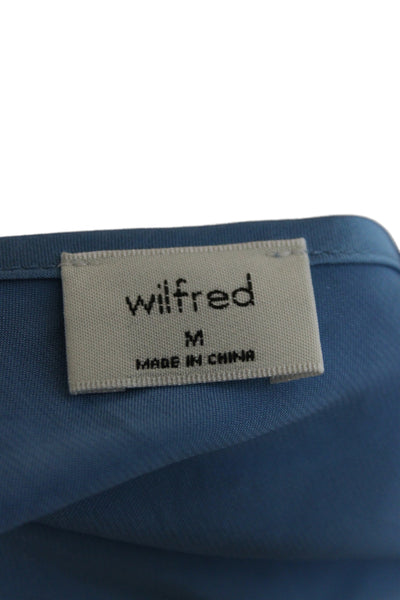 Wilfred Women Blue V-Neck Sleeveless Slip Dress Knee Length Size M