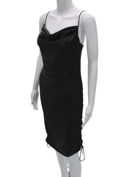 Zara Women Bodycon Slip Dress Black Sleeveless Knee Length Size XS