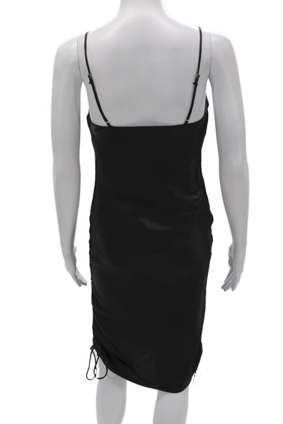 Zara Women Bodycon Slip Dress Black Sleeveless Knee Length Size XS