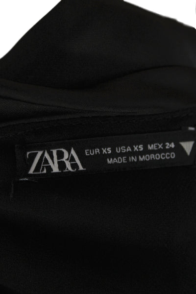 Zara Women Bodycon Slip Dress Black Sleeveless Knee Length Size XS
