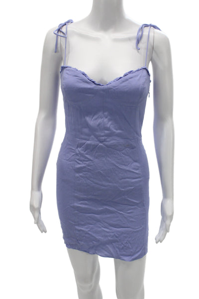 Wilfred Women Bodycon Mini Dress Purple Tie Sleeveless Knee Length Size 6