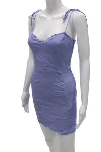 Wilfred Women Bodycon Mini Dress Purple Tie Sleeveless Knee Length Size 6
