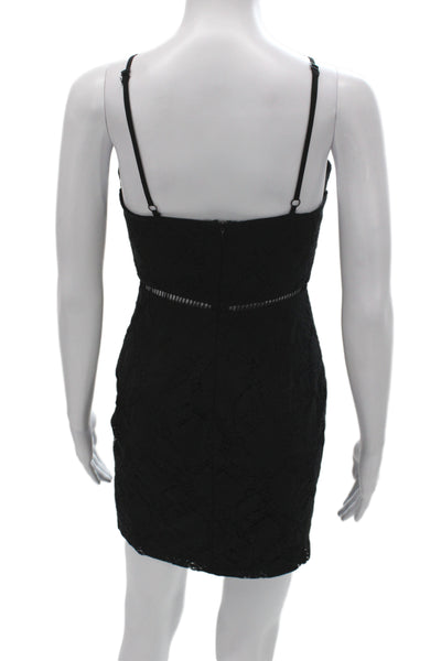 By The Way Women Bodycon Mini V-Neck Sleeveless Black Dress Size S