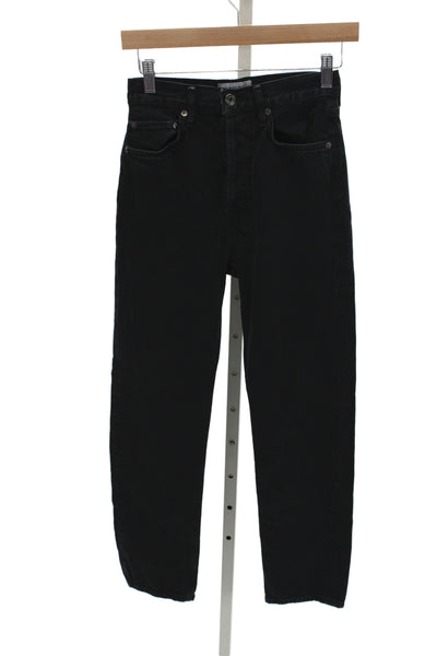 Agolde Unisex Straight Black Jeans High Rise Organic Cotton Size 23