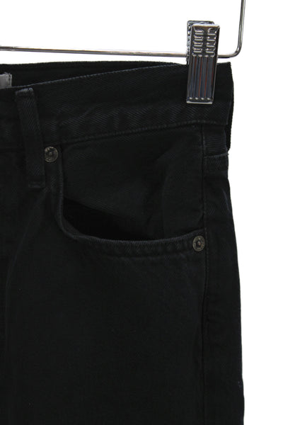 Agolde Unisex Straight Black Jeans High Rise Organic Cotton Size 23