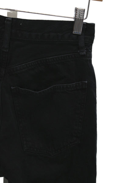 Agolde Unisex Straight Black Jeans High Rise Organic Cotton Size 23