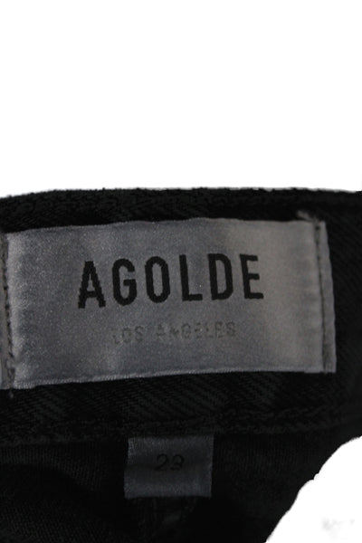 Agolde Unisex Straight Black Jeans High Rise Organic Cotton Size 23