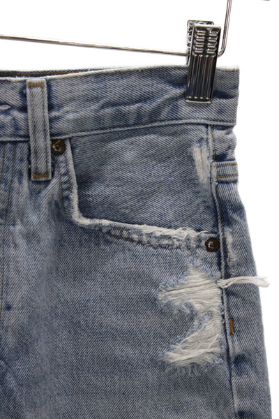 Agolde Unisex Light Blue Cotton 90s Shorts Button Closure Size 23