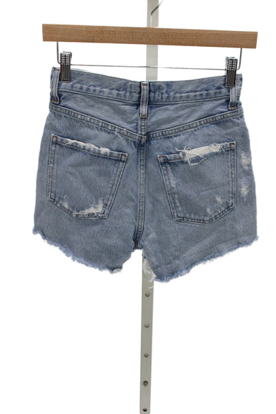 Agolde Unisex Light Blue Cotton 90s Shorts Button Closure Size 23