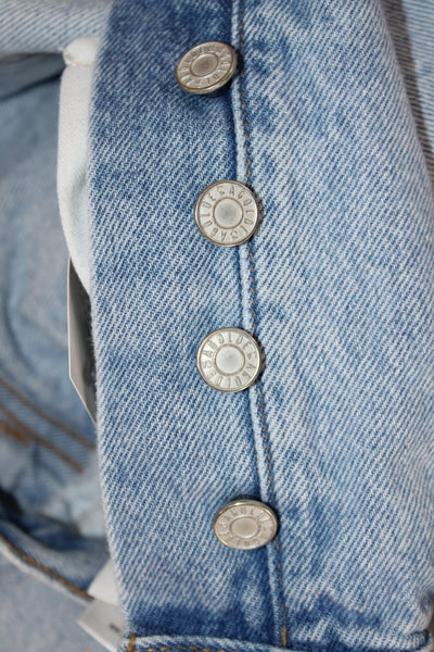 Agolde Unisex Light Blue Cotton 90s Shorts Button Closure Size 23