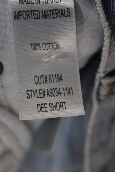 Agolde Unisex Light Blue Cotton 90s Shorts Button Closure Size 23