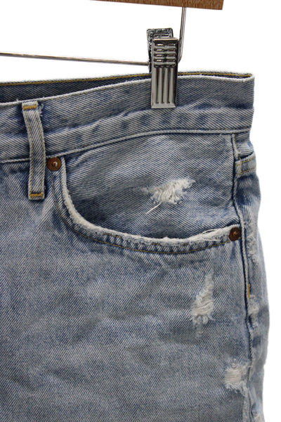 Agolde Unisex Light Blue 100% Cotton Button Shorts 90s Size 28