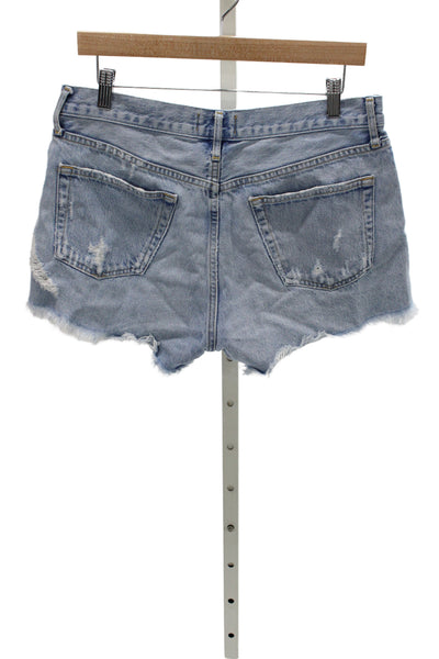 Agolde Unisex Light Blue 100% Cotton Button Shorts 90s Size 28