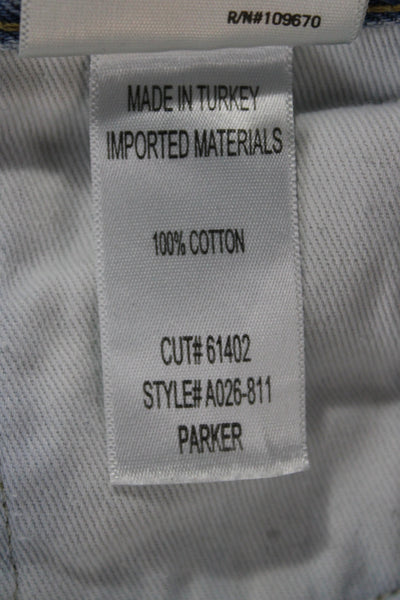Agolde Unisex Light Blue 100% Cotton Button Shorts 90s Size 28