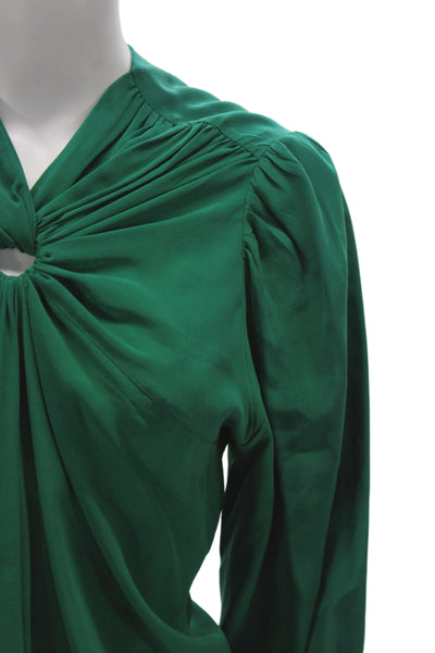 Isabel Marant Women Designer Silk Solid Button Long Sleeve Blouse Size 36