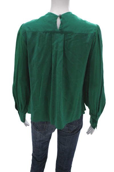 Isabel Marant Women Designer Silk Solid Button Long Sleeve Blouse Size 36