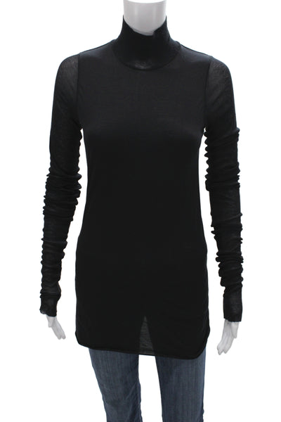 Rick Owens Lilies Women Tunic Turtleneck Long Sleeve Black Designer Size 6
