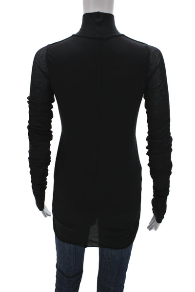 Rick Owens Lilies Women Tunic Turtleneck Long Sleeve Black Designer Size 6