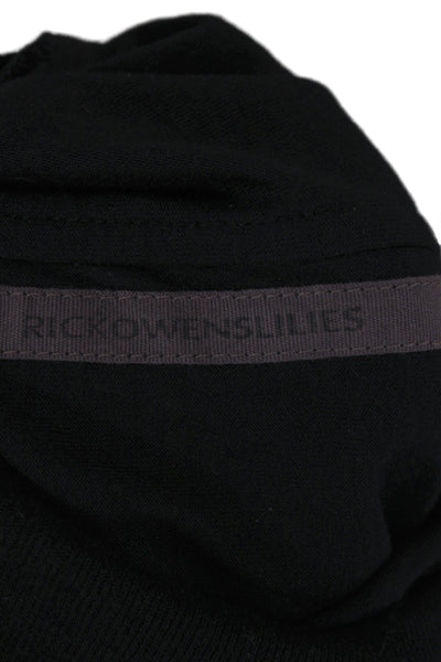 Rick Owens Lilies Women Tunic Turtleneck Long Sleeve Black Designer Size 6