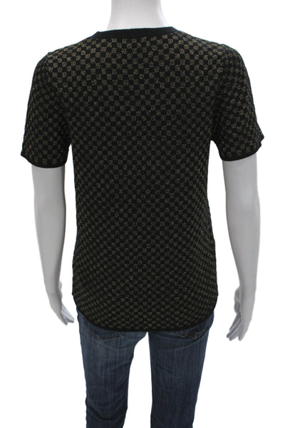 Replica Los Angeles Womens Basic Black Silk Geometric T-Shirt Size S