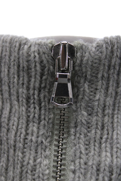 KaufmanFranco Unisex Gray Full Zip Wool Turtleneck Vest Sweater Size XS