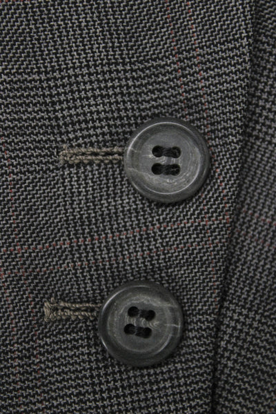 Brooks Brothers Mens Gray Check Cupro Blazer Long Sleeve Size 48