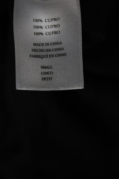 Rails Womens Bomber Jacket Black Cupro Stars Zip Crew Neck Long Sleeve Size S
