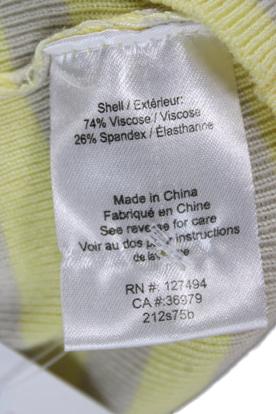 Heartloom Women Camisole Yellow Striped Sleeveless Size L