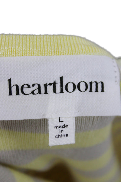 Heartloom Women Camisole Yellow Striped Sleeveless Size L