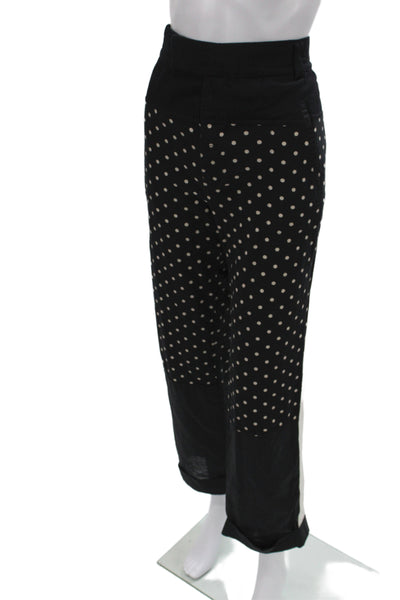 Haider Ackermann Women Cropped Black Polka Dot Pants Size L