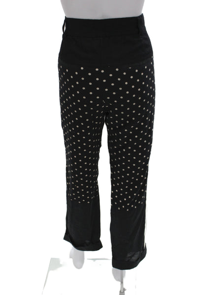 Haider Ackermann Women Cropped Black Polka Dot Pants Size L