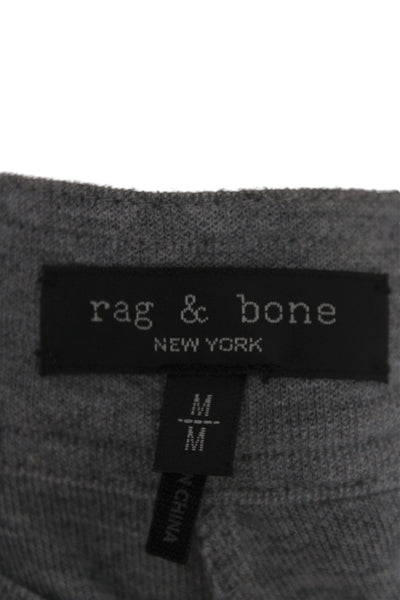 Rag & Bone Mens Designer Sweatpants Gray Zip Cotton Polyester Size M