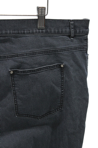 Lafayette 148 New York Unisex Dark Gray Straight Jeans Mid Rise Button Size 18