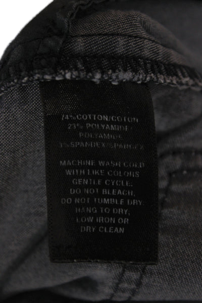 Lafayette 148 New York Unisex Dark Gray Straight Jeans Mid Rise Button Size 18