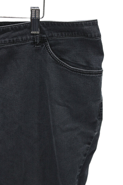 Lafayette 148 New York Womens Cropped Dark Gray Mid Rise Button Jeans Size 18W
