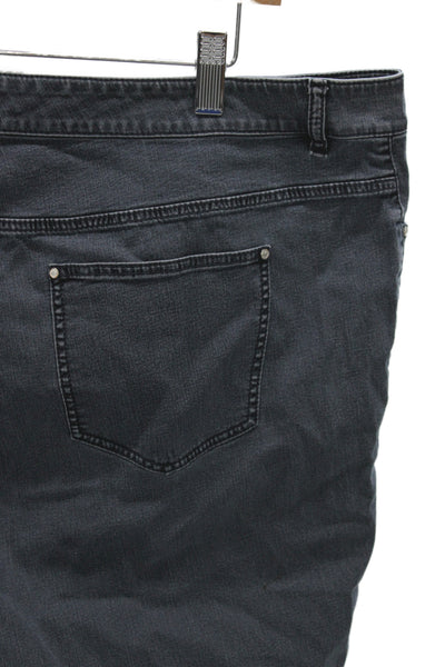Lafayette 148 New York Womens Cropped Dark Gray Mid Rise Button Jeans Size 18W