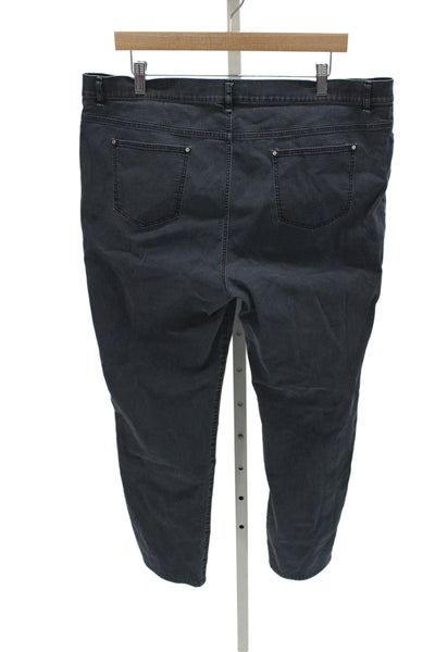 Lafayette 148 New York Women Cropped Ankle High Rise Dark Gray Jeans Size 18