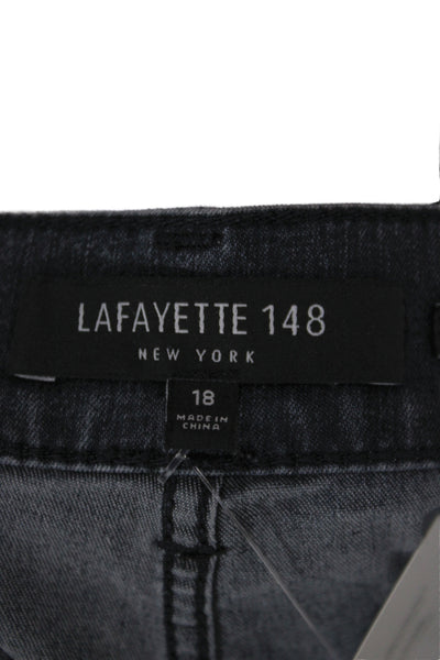 Lafayette 148 New York Women Cropped Ankle High Rise Dark Gray Jeans Size 18