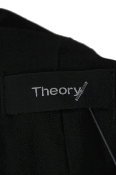 Theory Women Black Collared Vest Triacetate Polyester Size 6