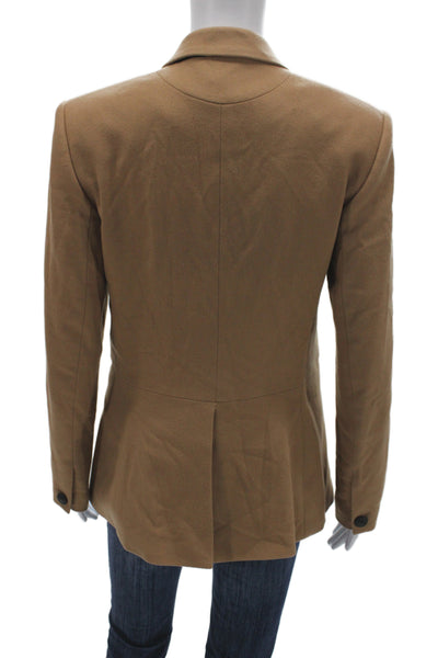 Rag & Bone Women Blazer Tan Wool Collared Long Sleeve Button Size 6