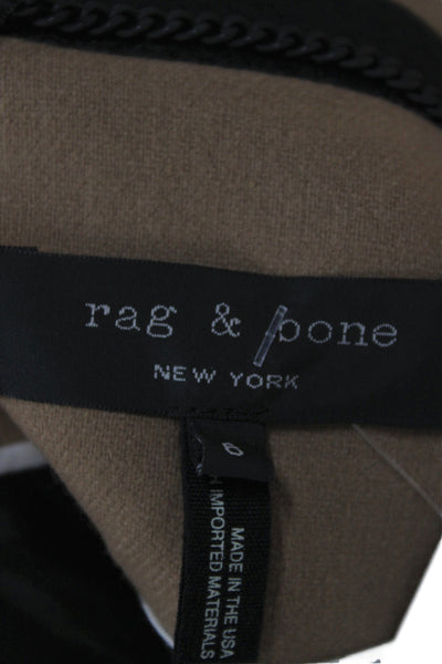 Rag & Bone Women Blazer Tan Wool Collared Long Sleeve Button Size 6