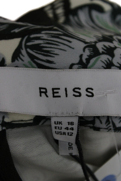 Reiss Womens Sheath Dress Black Long Sleeve Mock Neck Zip Size 12