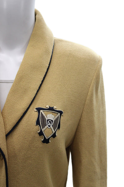 St. John Collection By Marie Gray Womens Blazer Skirt Suit Set Caramel Size 6