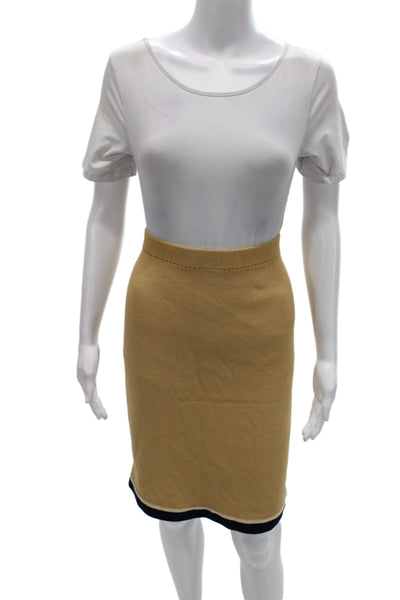 St. John Collection By Marie Gray Womens Blazer Skirt Suit Set Caramel Size 6