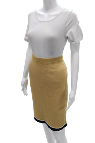 St. John Collection By Marie Gray Womens Blazer Skirt Suit Set Caramel Size 6
