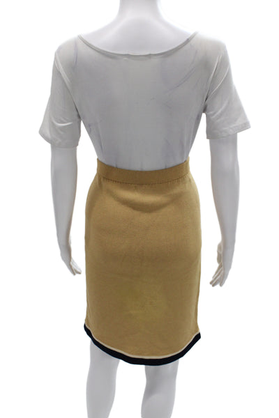 St. John Collection By Marie Gray Womens Blazer Skirt Suit Set Caramel Size 6