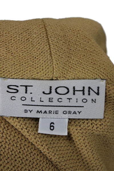 St. John Collection By Marie Gray Womens Blazer Skirt Suit Set Caramel Size 6