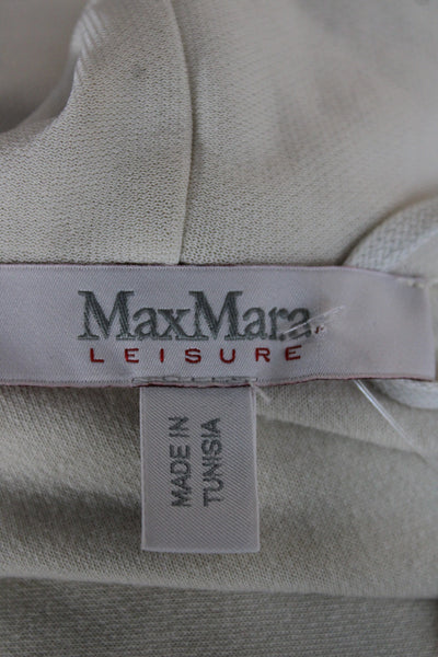 Max Mara Women Designer Beige V Neck Long Sleeve Jersey Tunic Size L